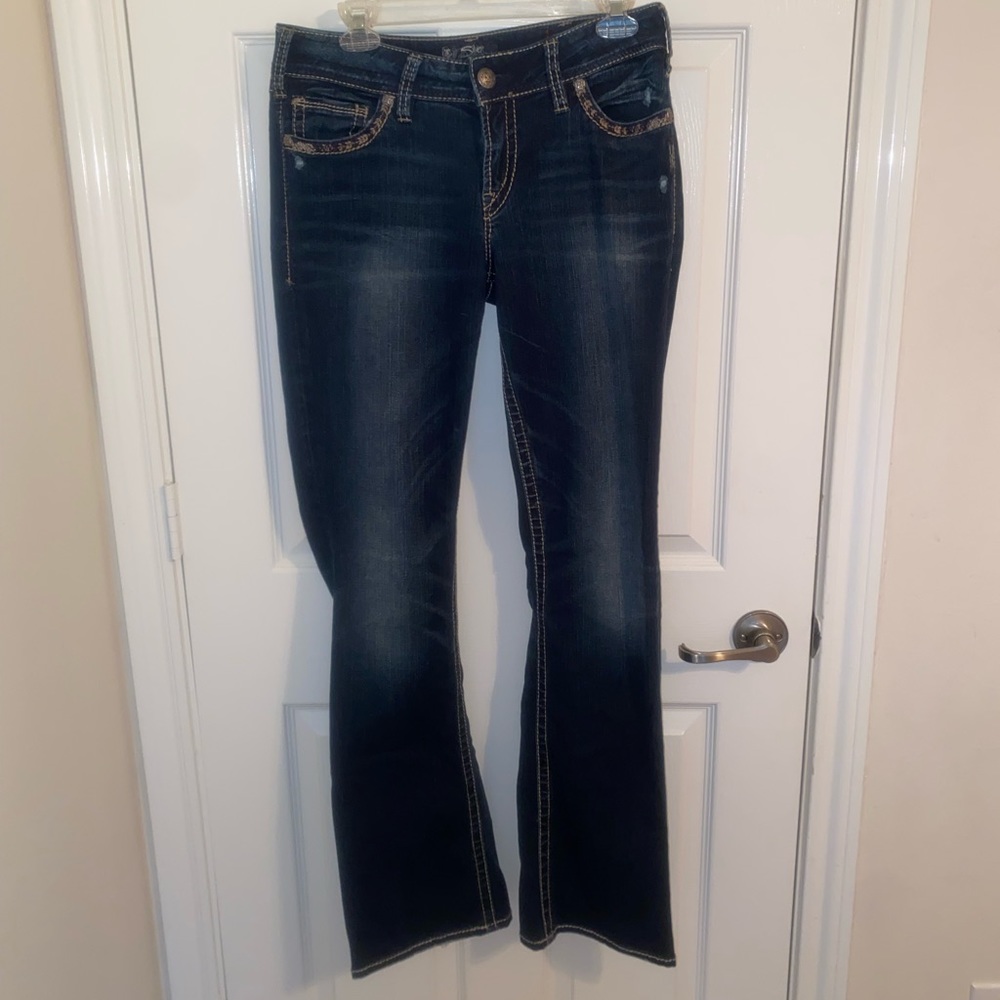 Silver Jeans Co. Suki mid slim boot, Dark wash, Size W32/L33